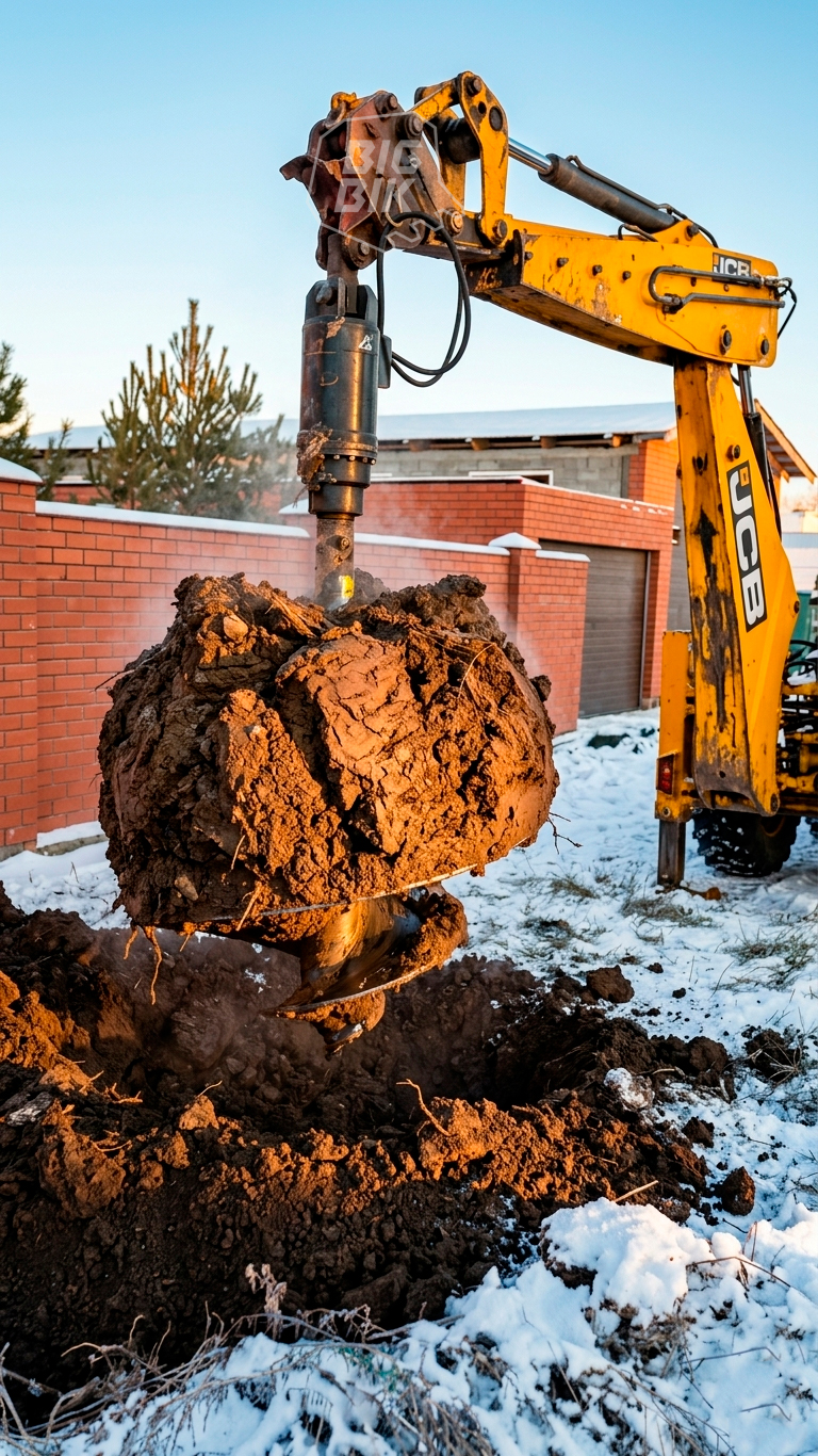 Гидровращатель RAY  REA 15000 на экскаваторе-погрузчике JCB3CX